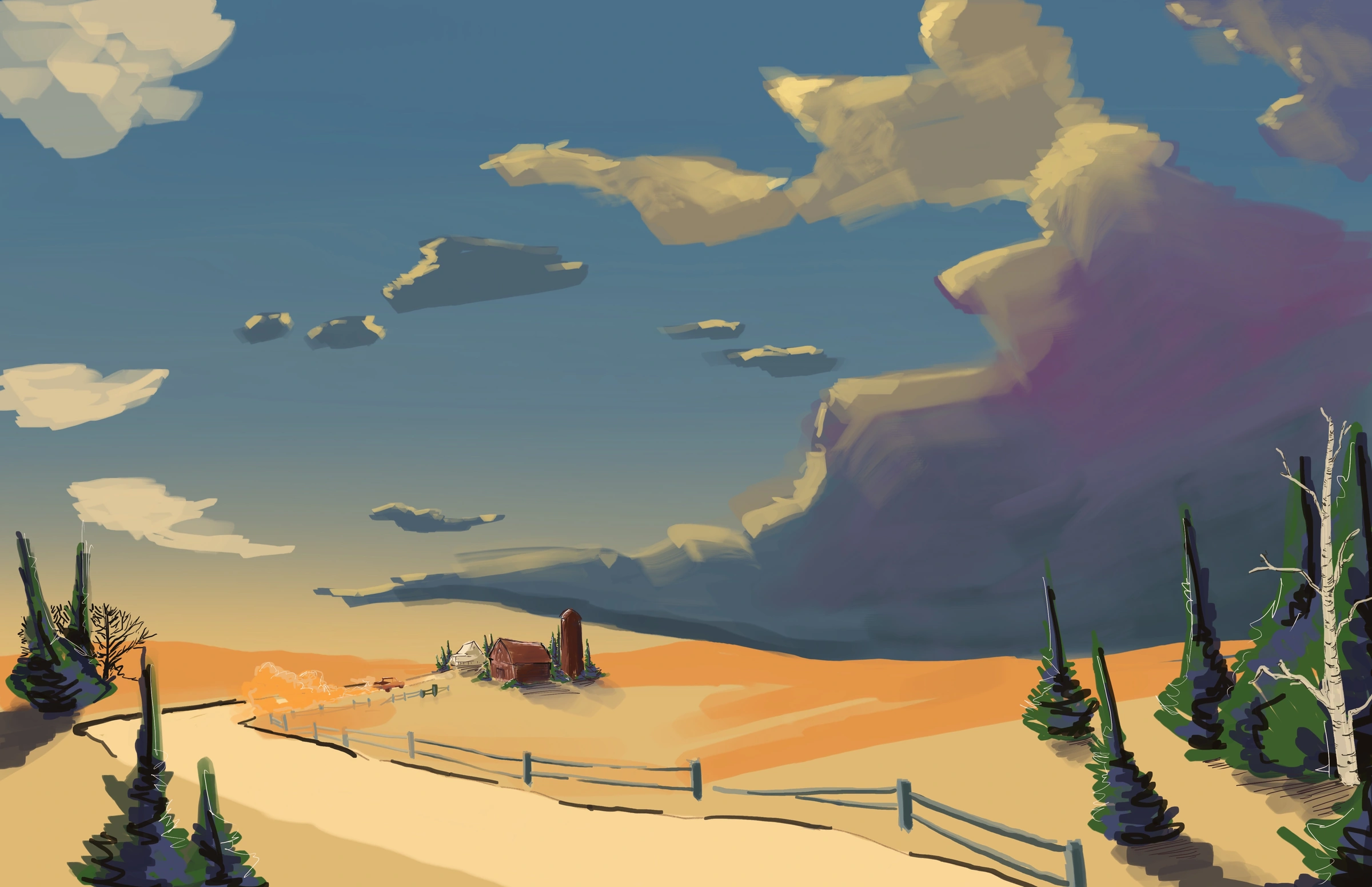 Midwest Clouds — Digital Painting by Gary Keeler